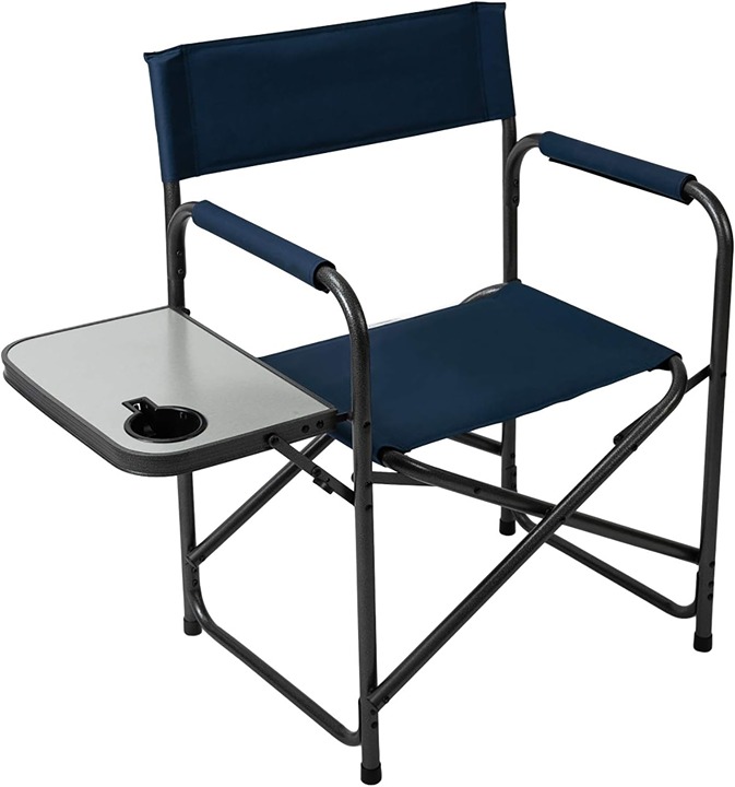 Camp Chair with Built-In Side Table and Cup Holder