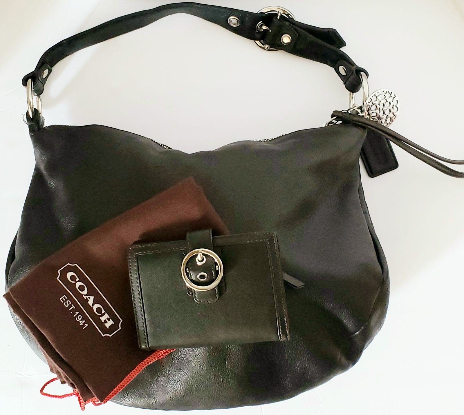 Coach Ali Lg Leather Hobo Bag w/ Matching Wallet!