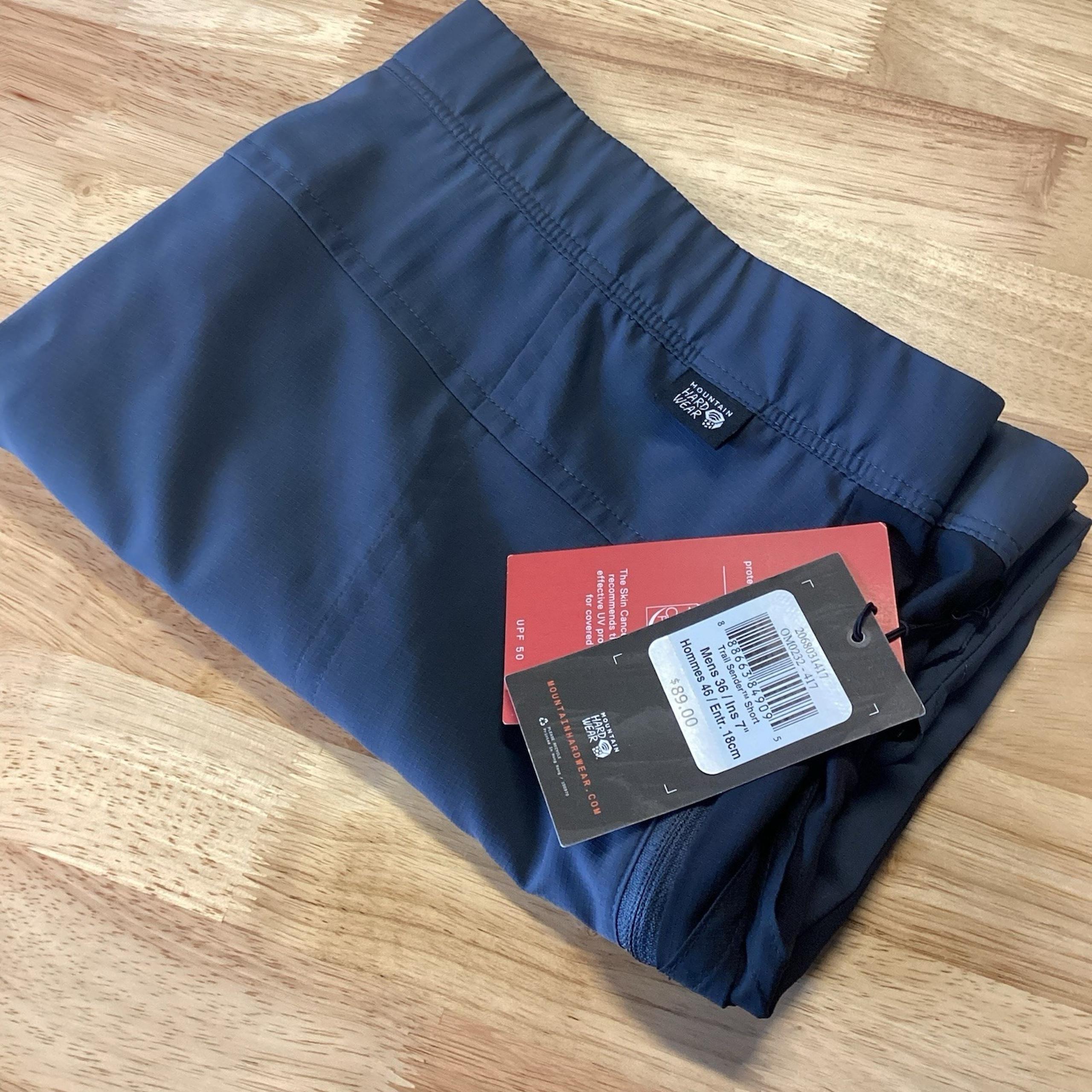 NWT Men's Mountain Hardwear Trail Sender Shorts- 36- Gray