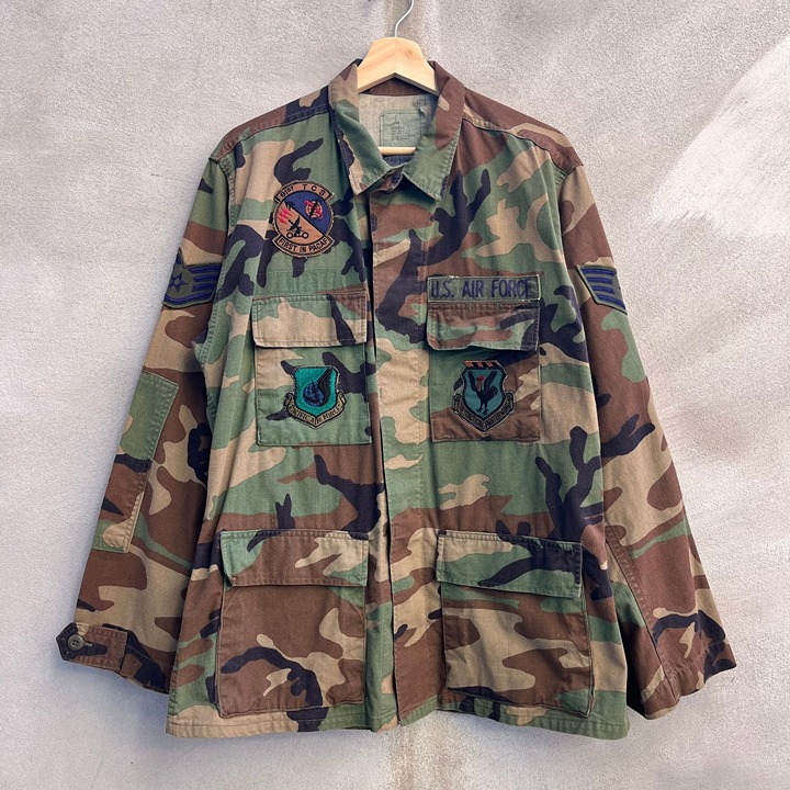 80's USAF Military Woodland Camouflage Combat Jacket