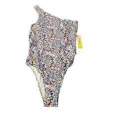 Summersalt One Shoulder 1pc Swimsuit Size 4 White Navy Purple Coral