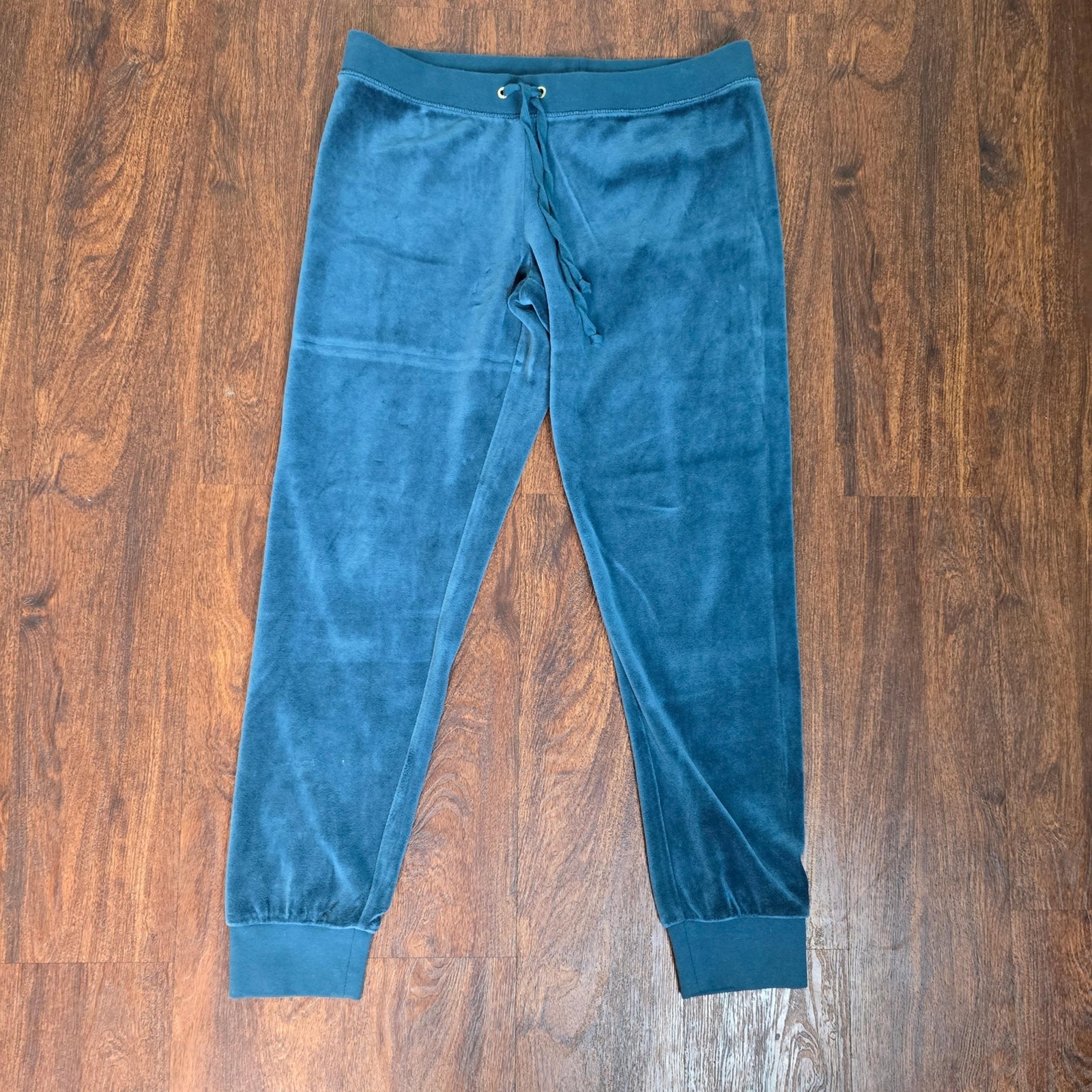 juicy Couture Black Label Velour Button Flap Back Pocket Joggers, Medium