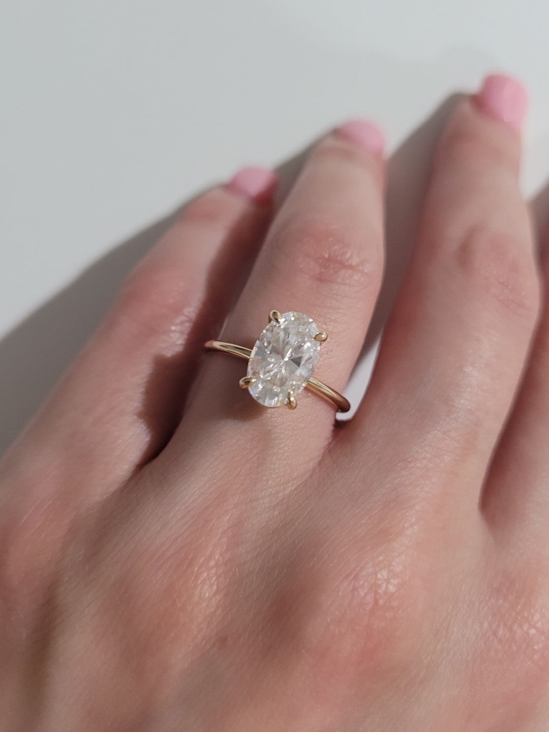 *SALE* 4.5ct Oval cut Genuine Moissanite 14k solid Gold Engagement Ring Size 7
