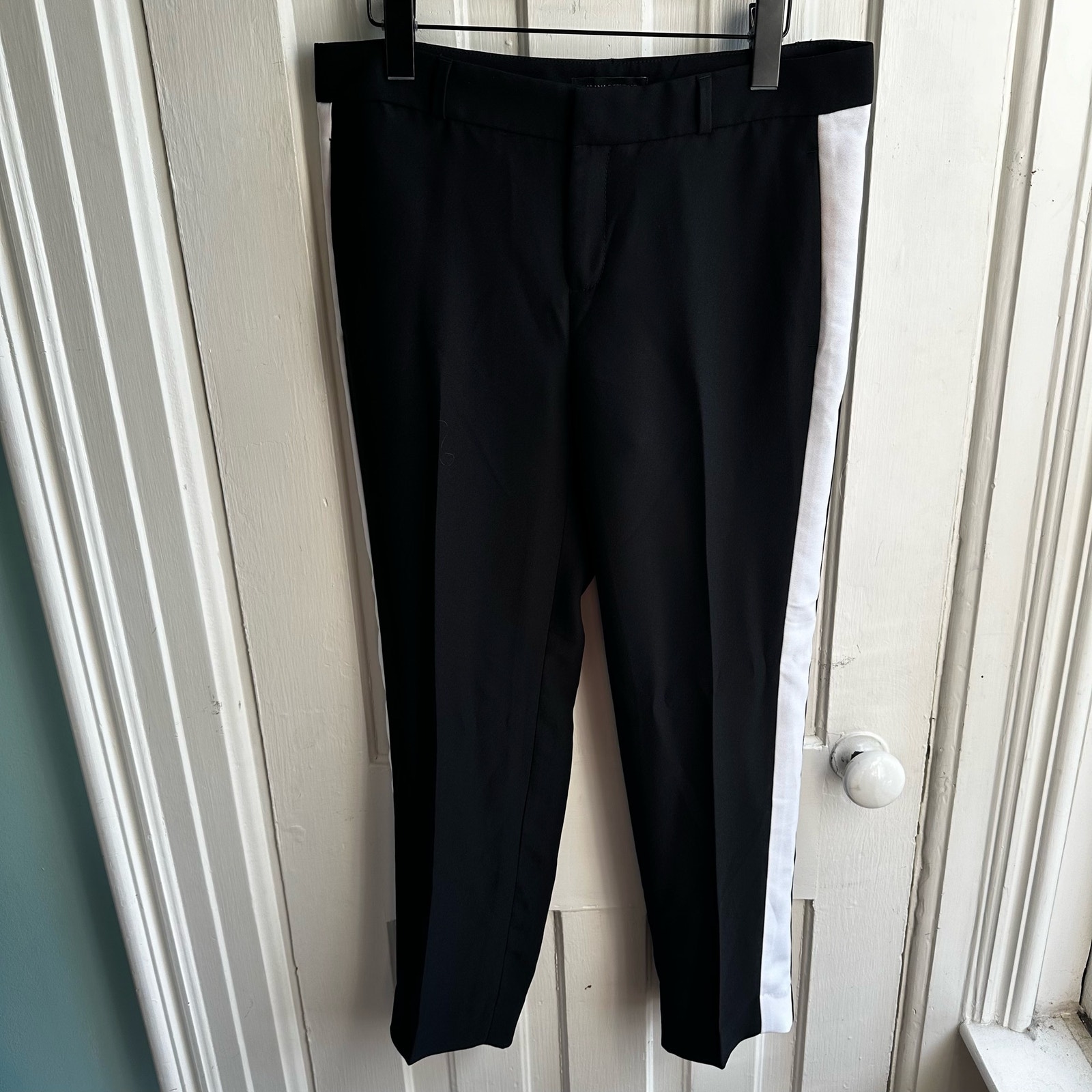 Banana Republic Avery Tuxedo Stripe Mid Rise Dress Pant Trousers