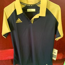 Adidas Womens Blue / Sand L polo shirt N