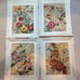 Vintage Set of 4 MCM RF Harnett Floral Pictures