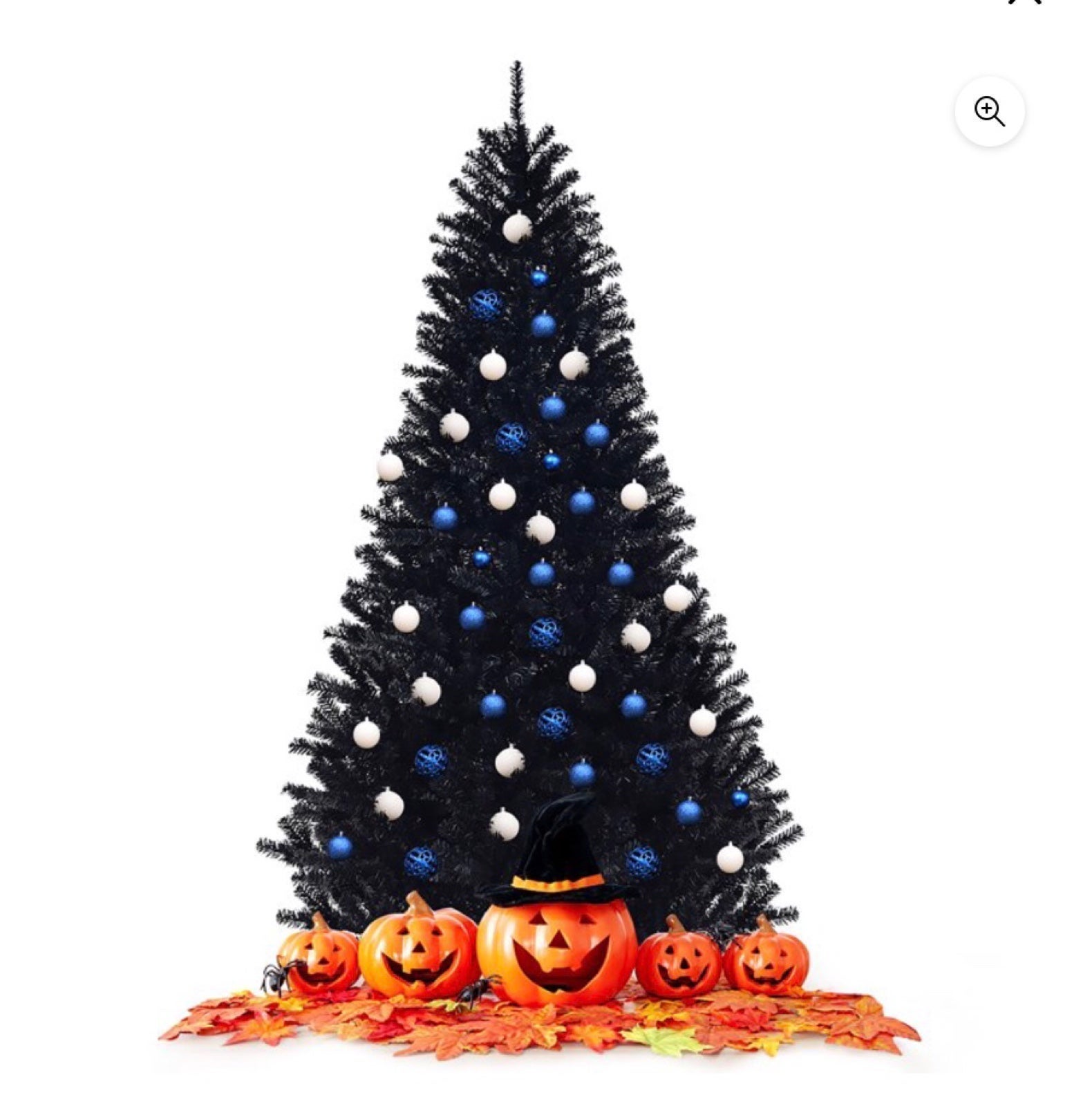 Mystery Halloween 6ft Black Artificial Pine Tree - Full Large Ships Free
