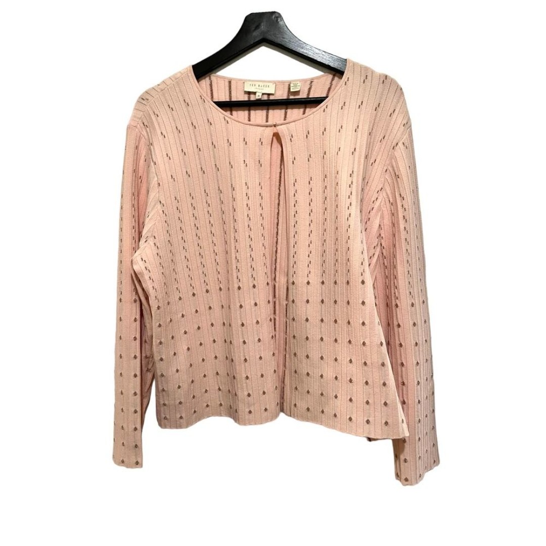 TED BAKER LONDON Dominna Metallic Cardigan Size 5 /XL