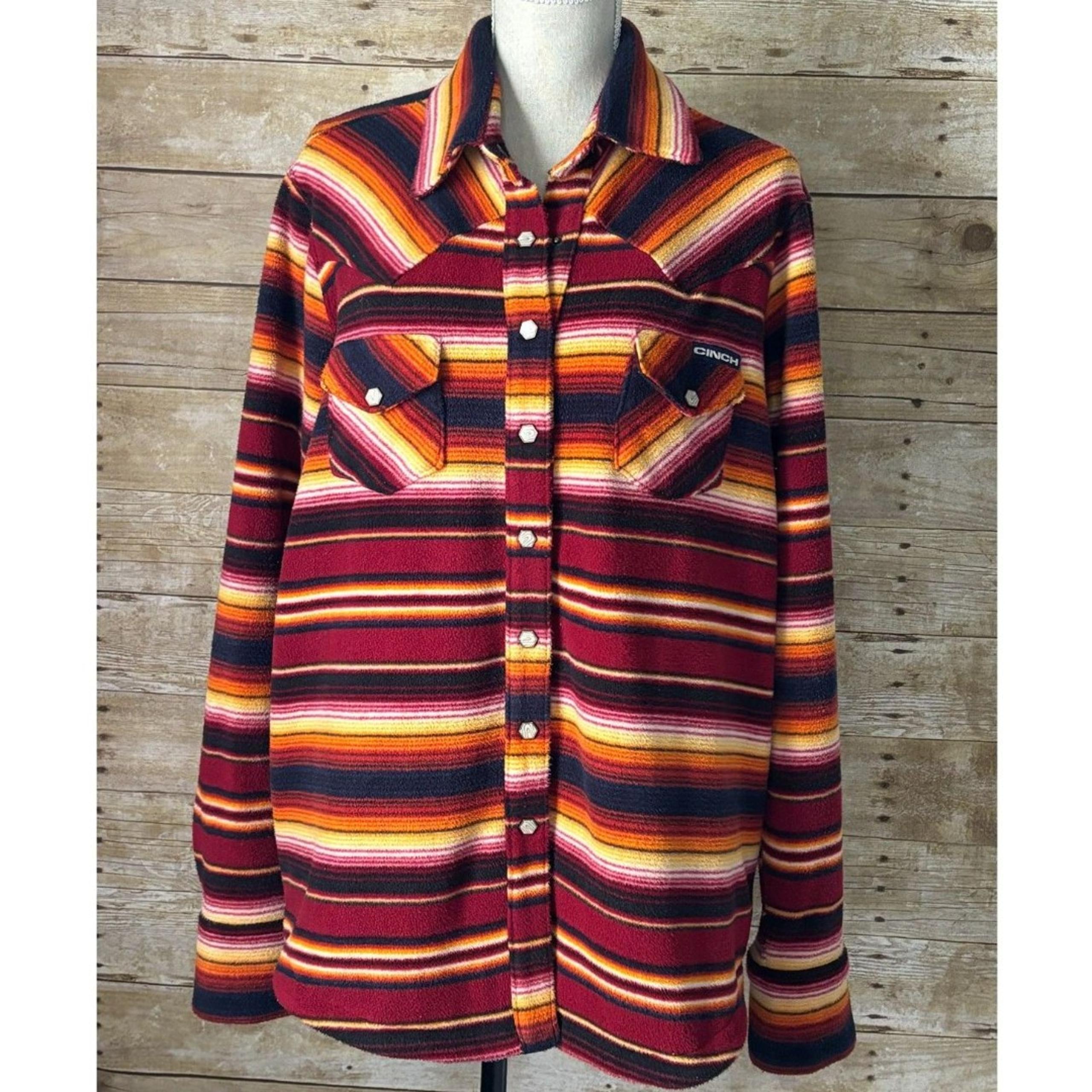 CINCH FLEECE CASUAL WESTERN RODEO FARM CULTURE OUTDOOR BUTTON FRONT SHAKET