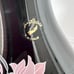 Vintage Italian STELVIA Black Blow Glass Hand Painted Pink Flowers Vase 14” Rare