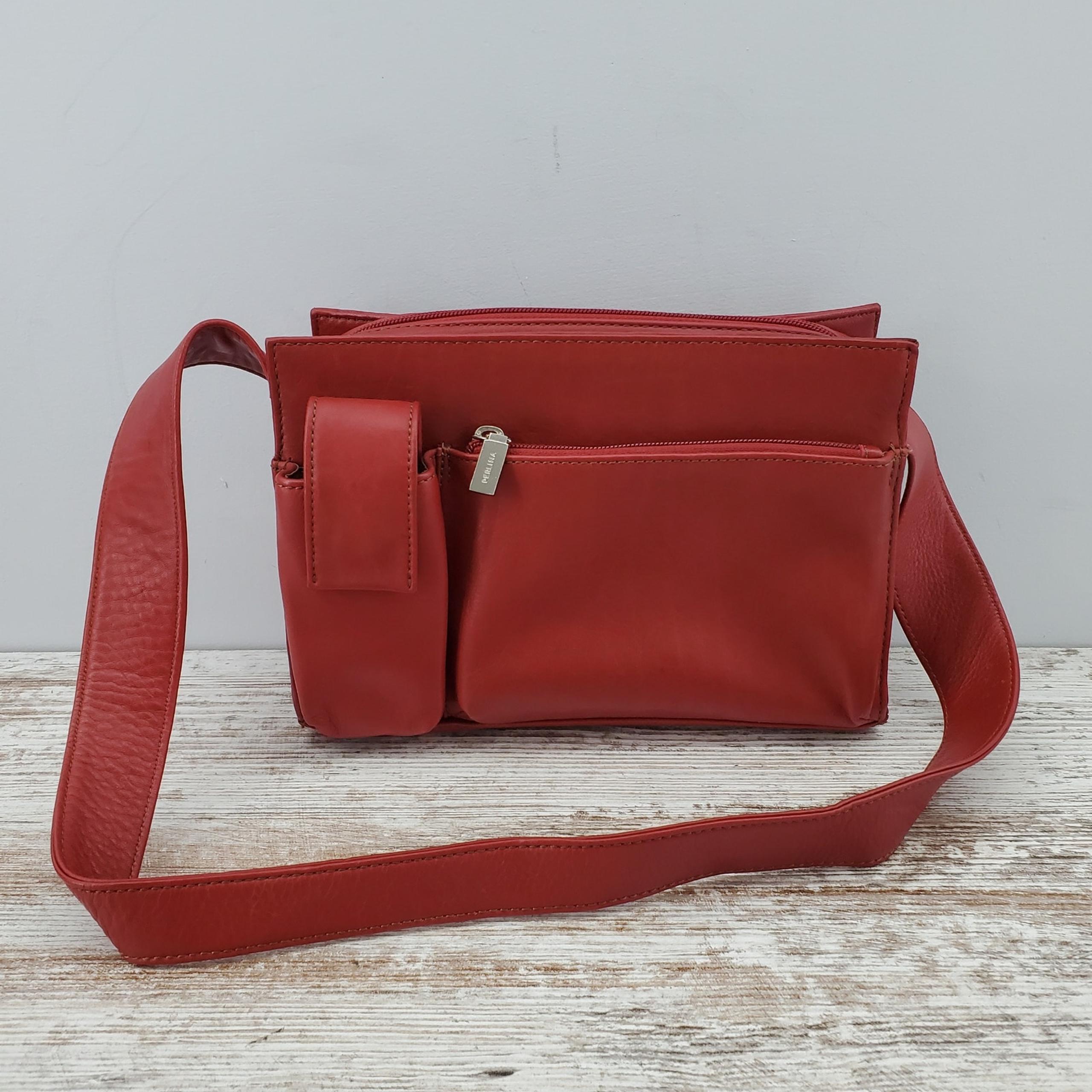 Perlina Red Leather Handbag