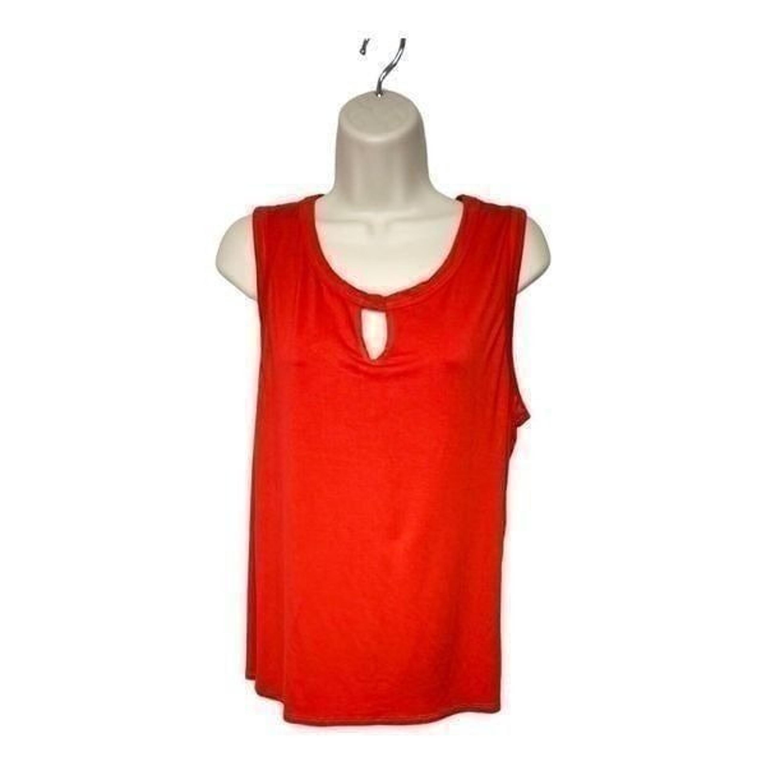 DOUBLJU CASUAL SLEEVELESS RED TOP SIZE LARGE