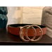 Women Leather Belt Reversible Belt Leather Waist Belt for Jeans Dress