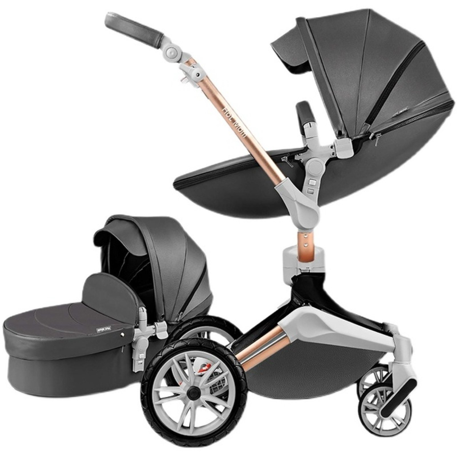 Hot Mom 3-in-1/2-in-1 Pushchair with 360 Degree Rotation Function