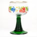 Wine Goblet Romer Cup Stemware Glasses Ribbed Stem Alpine Flowers France Vintage
