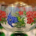 Wine Goblet Romer Cup Stemware Glasses Ribbed Stem Alpine Flowers France Vintage