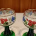 Wine Goblet Romer Cup Stemware Glasses Ribbed Stem Alpine Flowers France Vintage