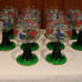 Wine Goblet Romer Cup Stemware Glasses Ribbed Stem Alpine Flowers France Vintage