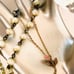 Vintage Dainty Rose Necklace & Green Pearl Necklace