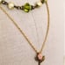 Vintage Dainty Rose Necklace & Green Pearl Necklace