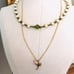Vintage Dainty Rose Necklace & Green Pearl Necklace