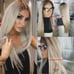 Ash blonde brown root lace front wig