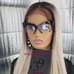 Ash blonde brown root lace front wig