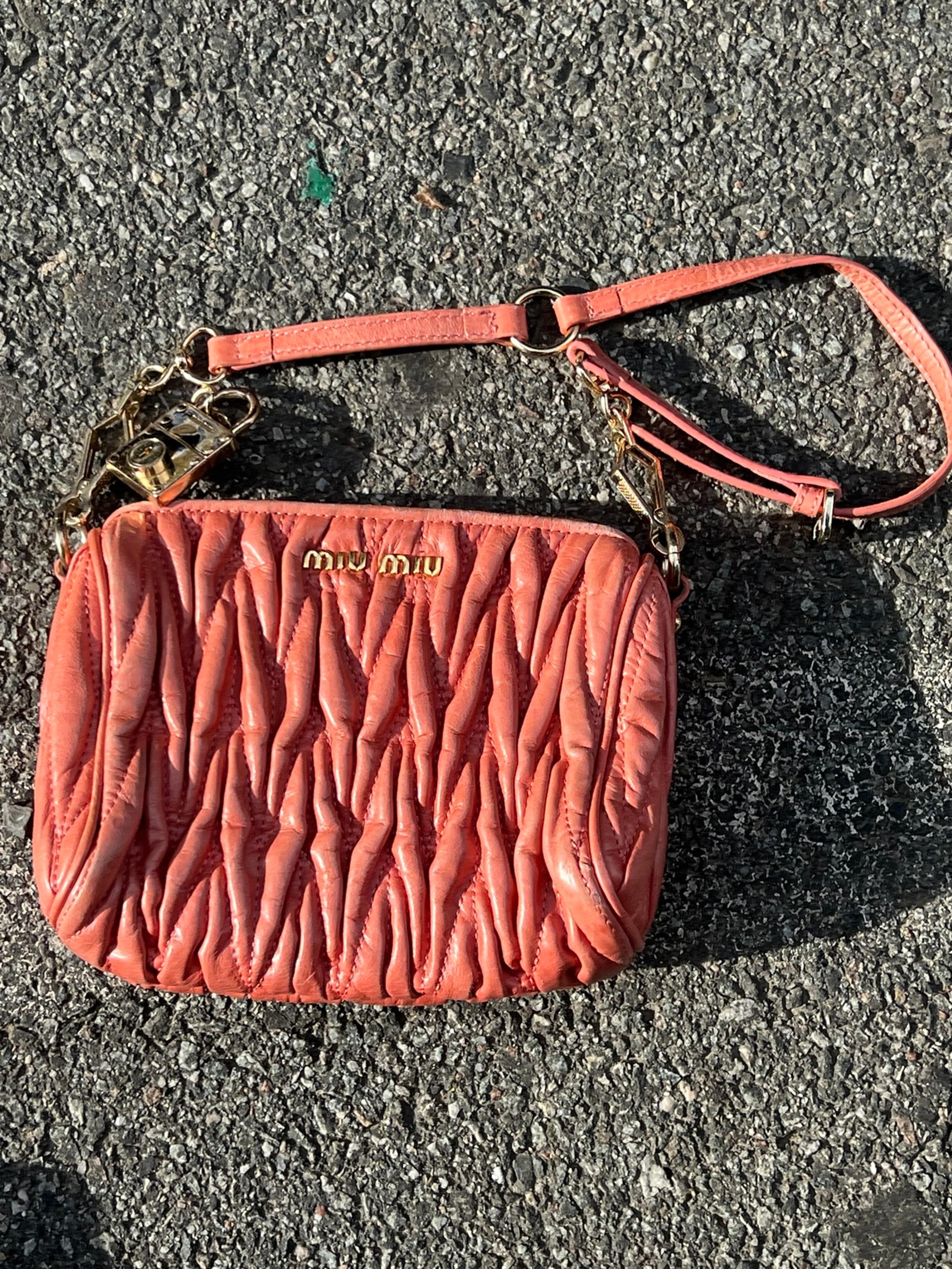 MIU MIU 2WAY Handbag Shoulder Bag Matelasse Pink