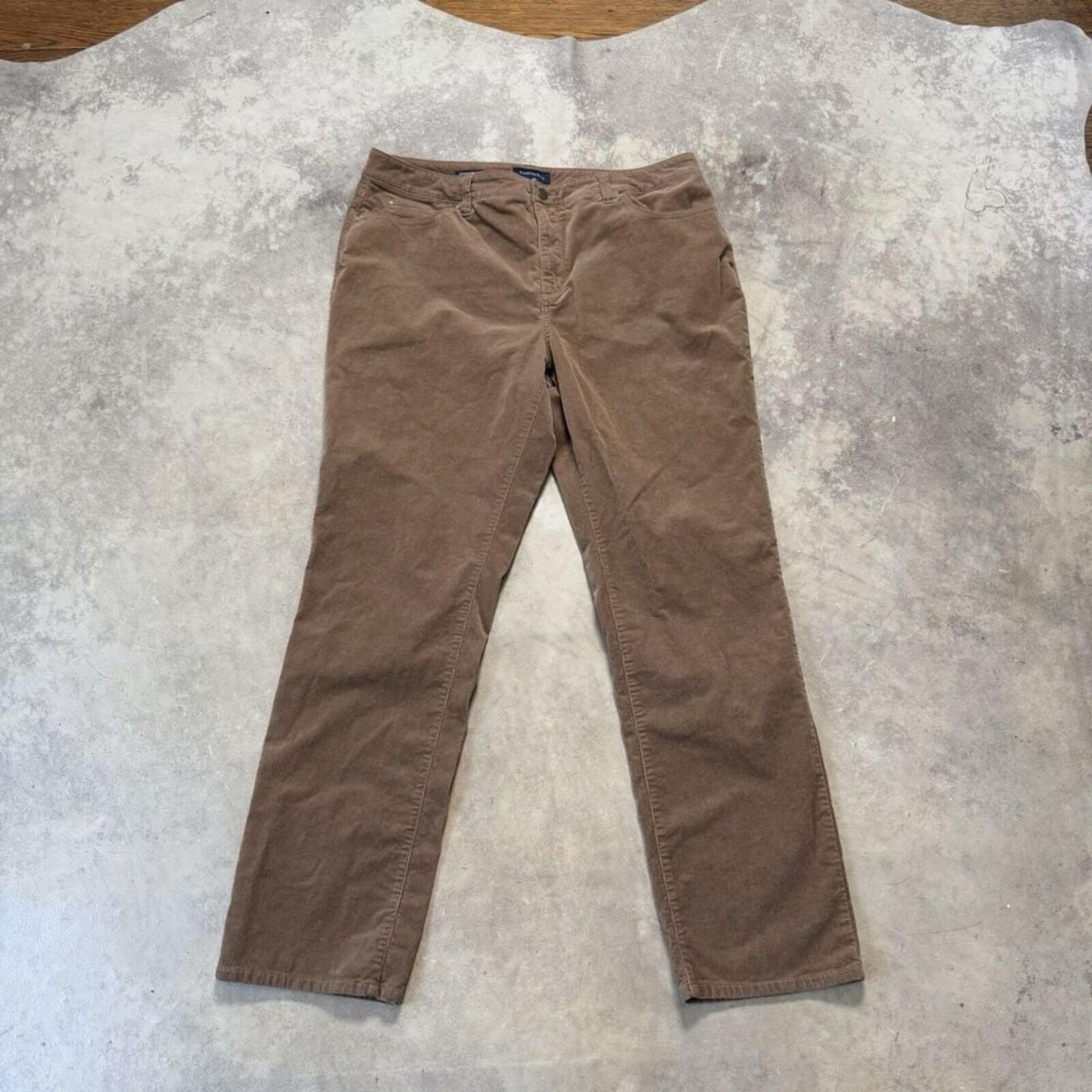 Charter Club Corduroy Pants Womens Size 16 Brown Lexington Straight Leg