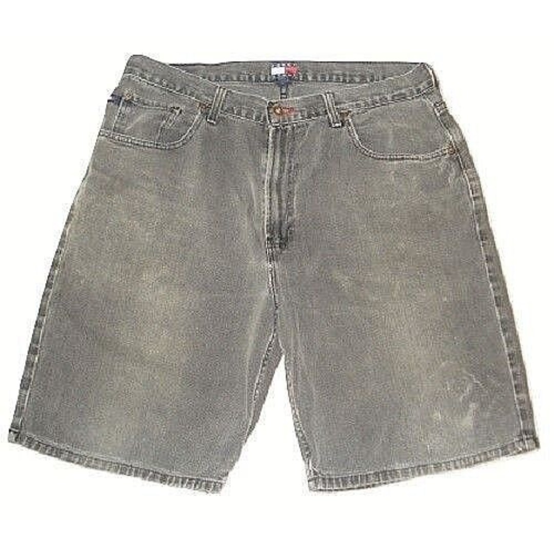 Tommy Hilfiger Vintage 90s Mens Denim Tommy Jeans Shorts Black Washed Size 38