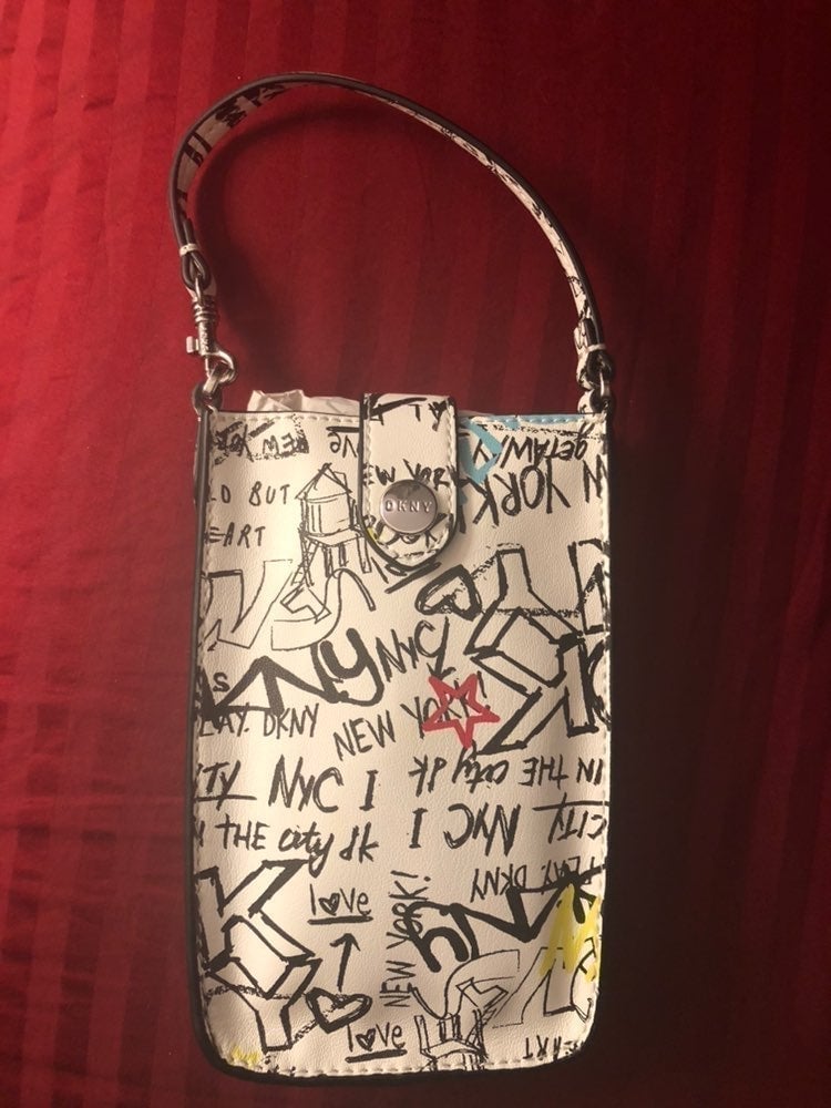 NEW DKNY graffiti pouch bag