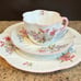 Shelley “Stocks” teacup-saucer-dessert plate England