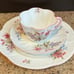 Shelley “Stocks” teacup-saucer-dessert plate England