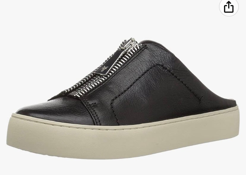 Frye Women's Lena Zip Mule Black Sneakers Flat 7.5M