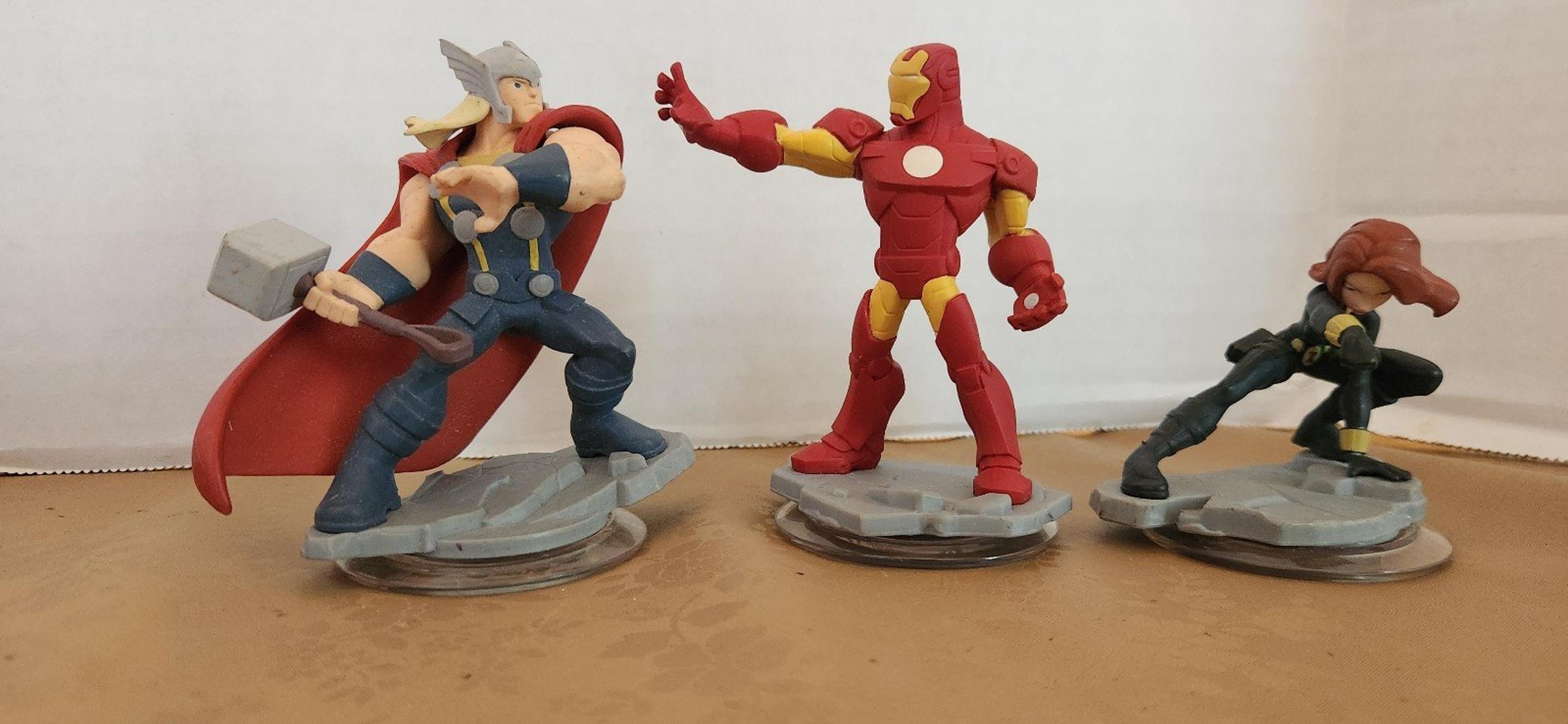 Disney Infinity 2.0 Marvel Avengers Thor & Iron Man Black Widow 3 Figure Lot