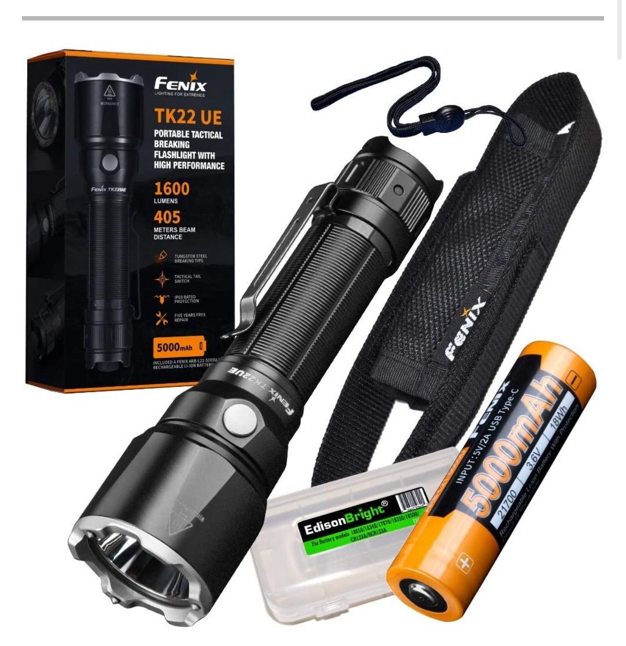Fenix TK22 UE 1600 Lumen high powered long throw LED flashlight (Ultimate Editio