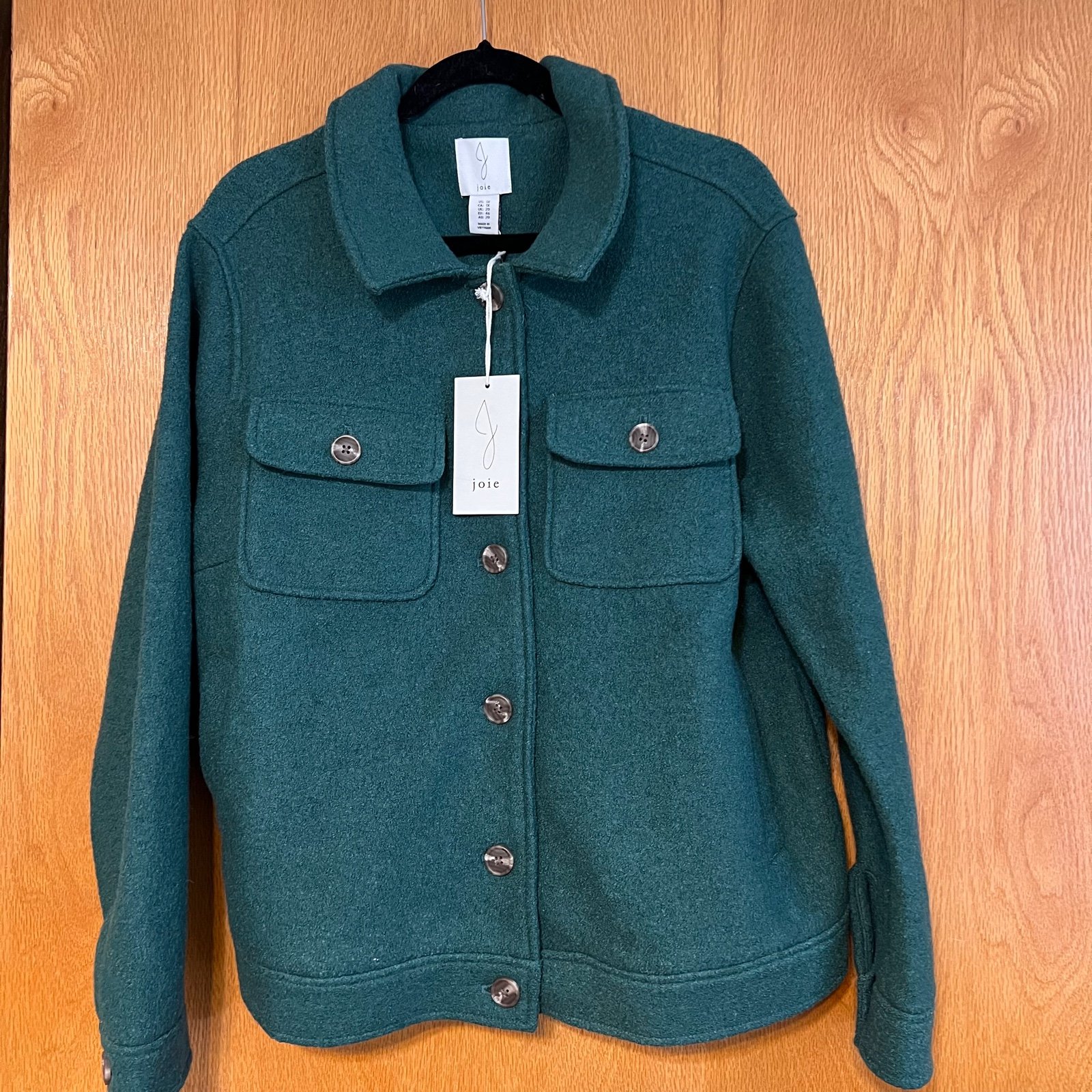 Joie size 1X wool blend green jacket