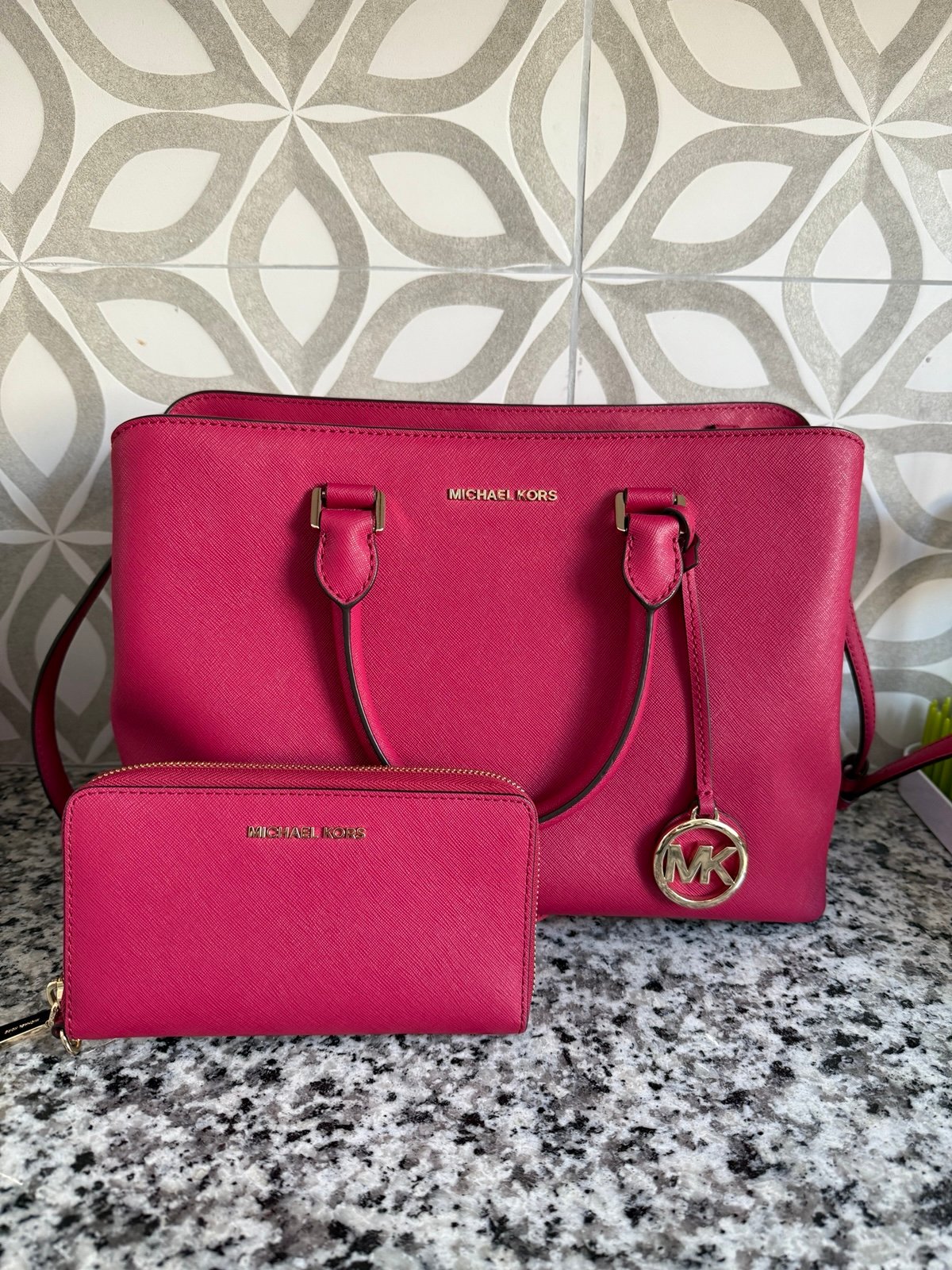 Used Pink Michael Kors Purse and Wallet Set