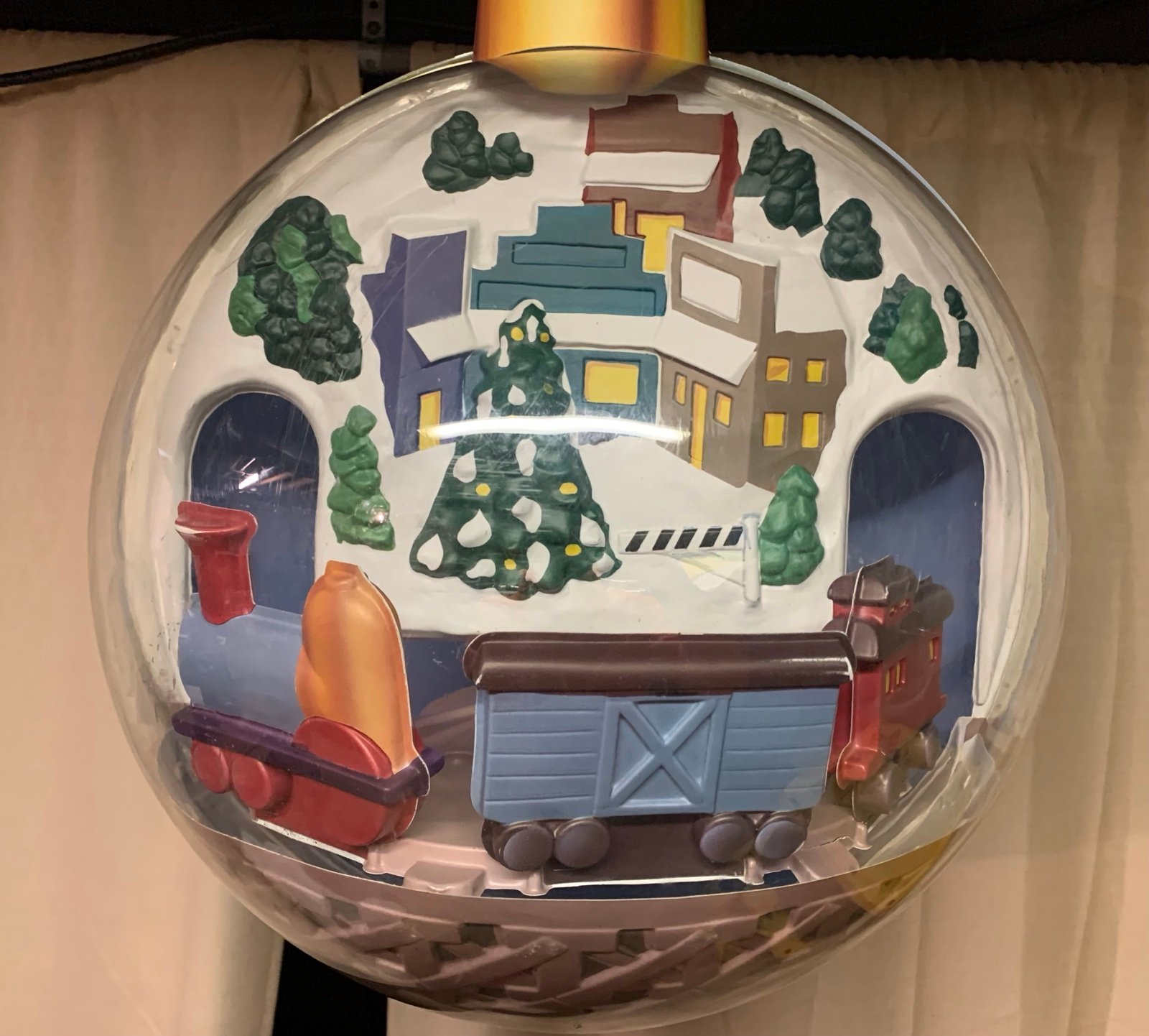 1988 Hallmark Store Display Giant Animated Christmas Train Ornament