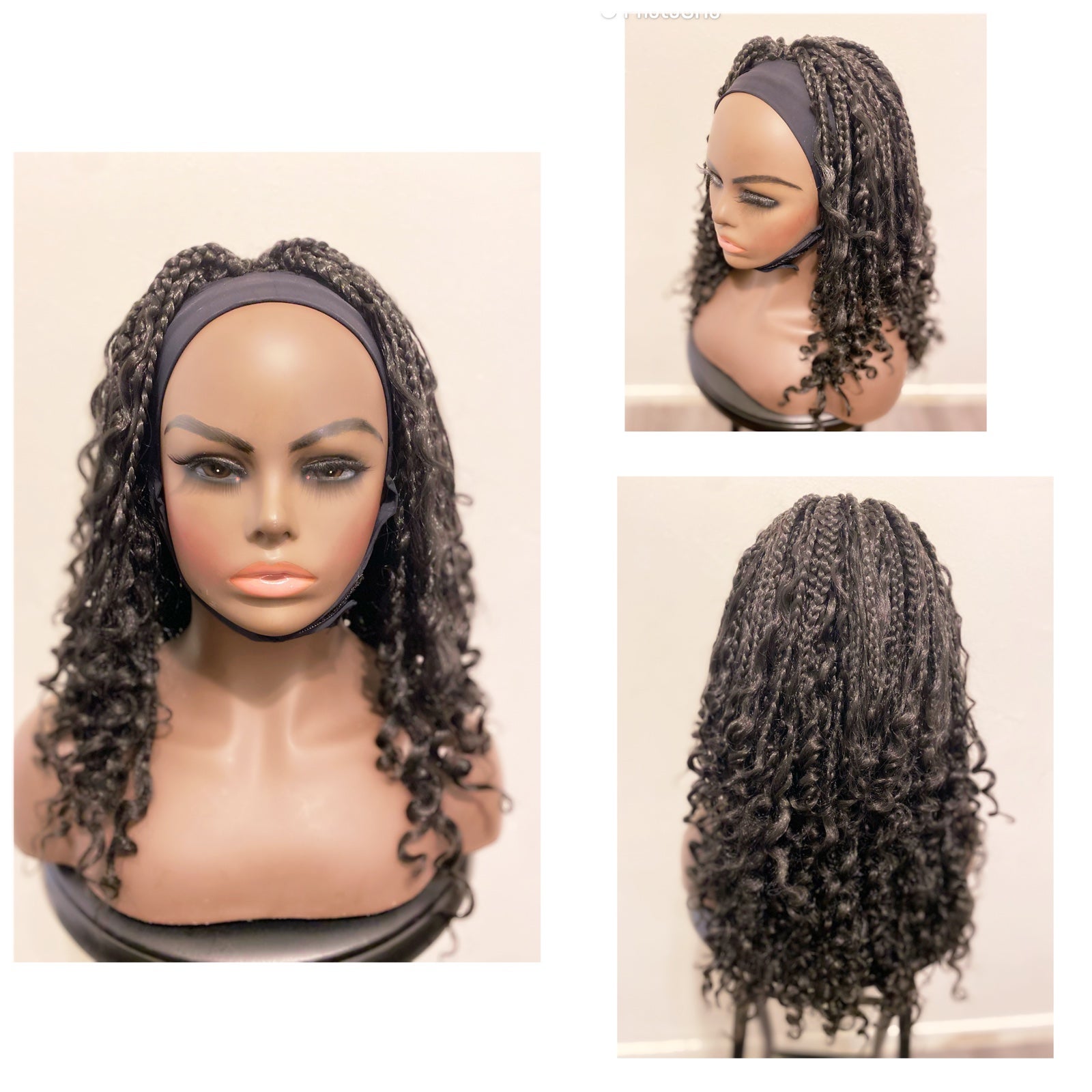 Crochet River box braid Headband wig