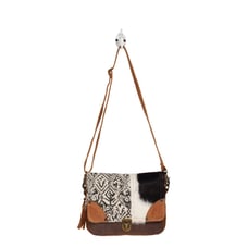 Rug & Hairon Flap Messenger Bag