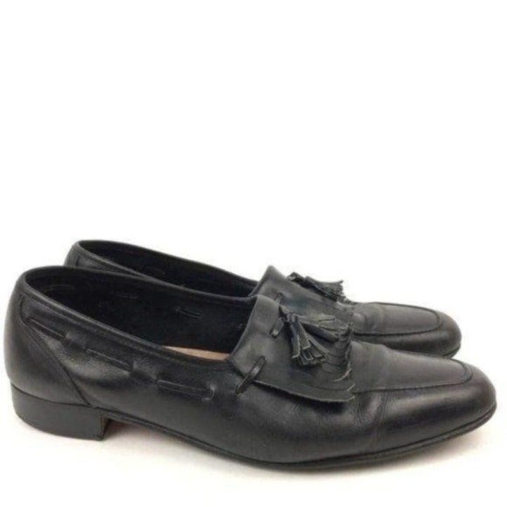 Dimitrl Mens Loafers 10.5 Italian Leather Kilted Tassel Slip On