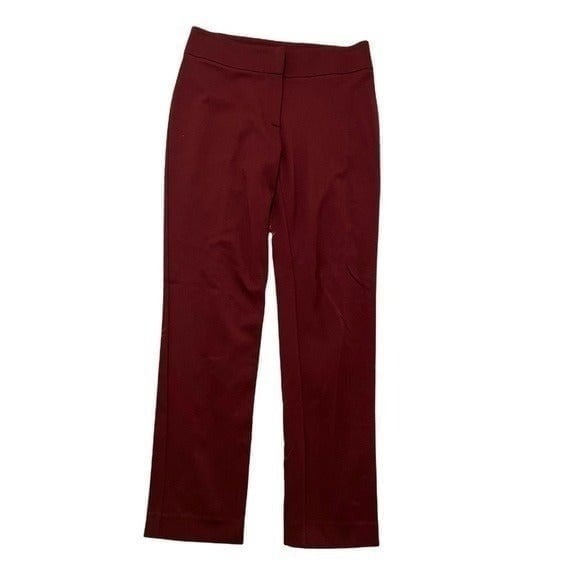 Fuzzi Slim Leg Dress Pants Burgundy Ankle Length