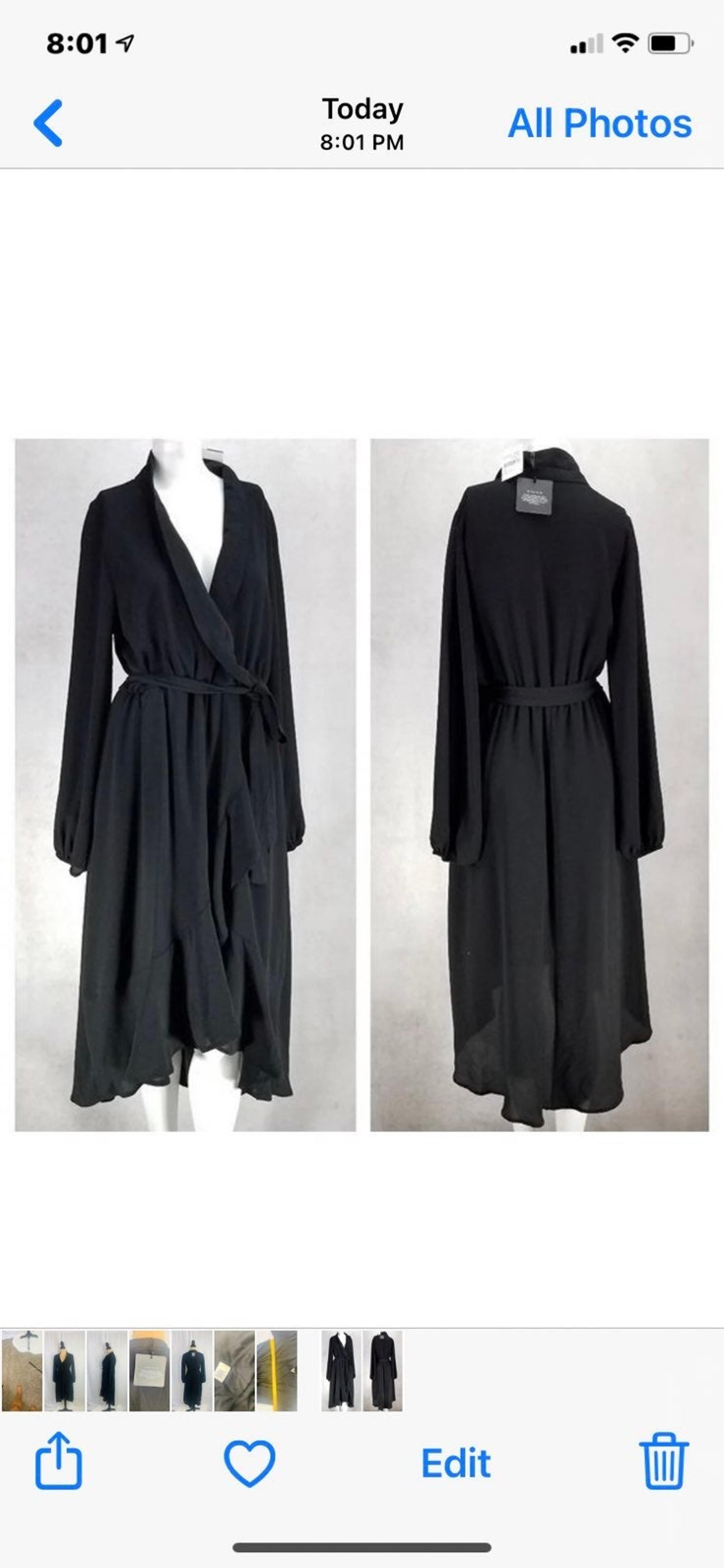 Bobeau Black Faux Wrap Dress