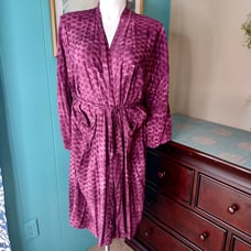 Vintage Hand Made Rayon Purple Tie Dye Robe Size M/L