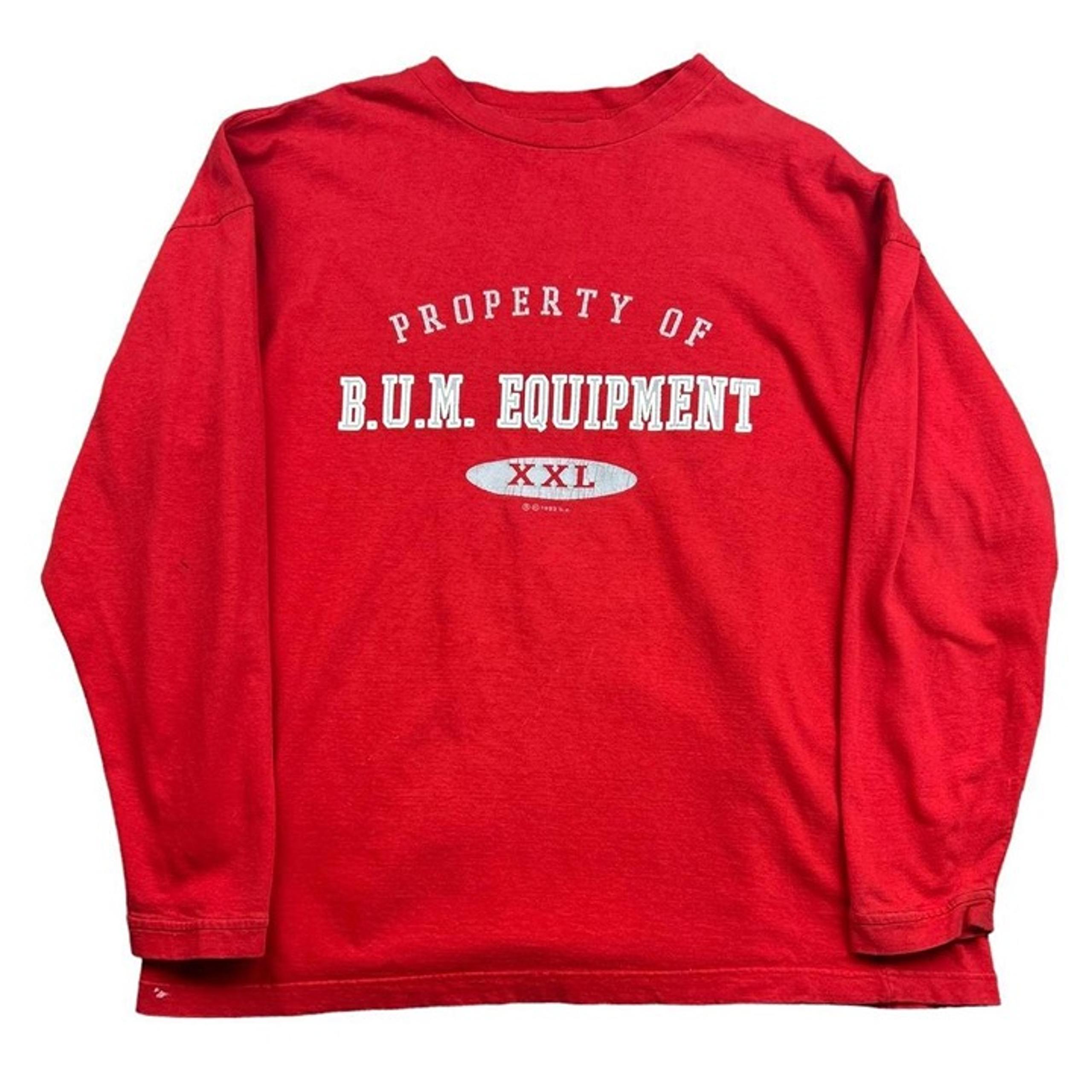 Vintage 90’s 1993 BUM Equipment red long sleeve tshirt. Mens XXL