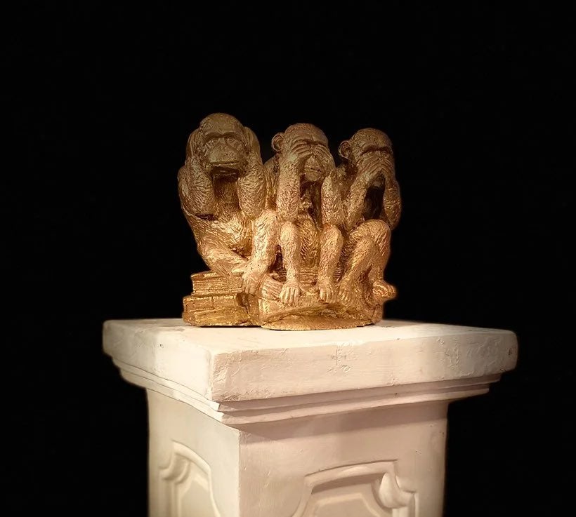 Golden No Evil Monkey Statue