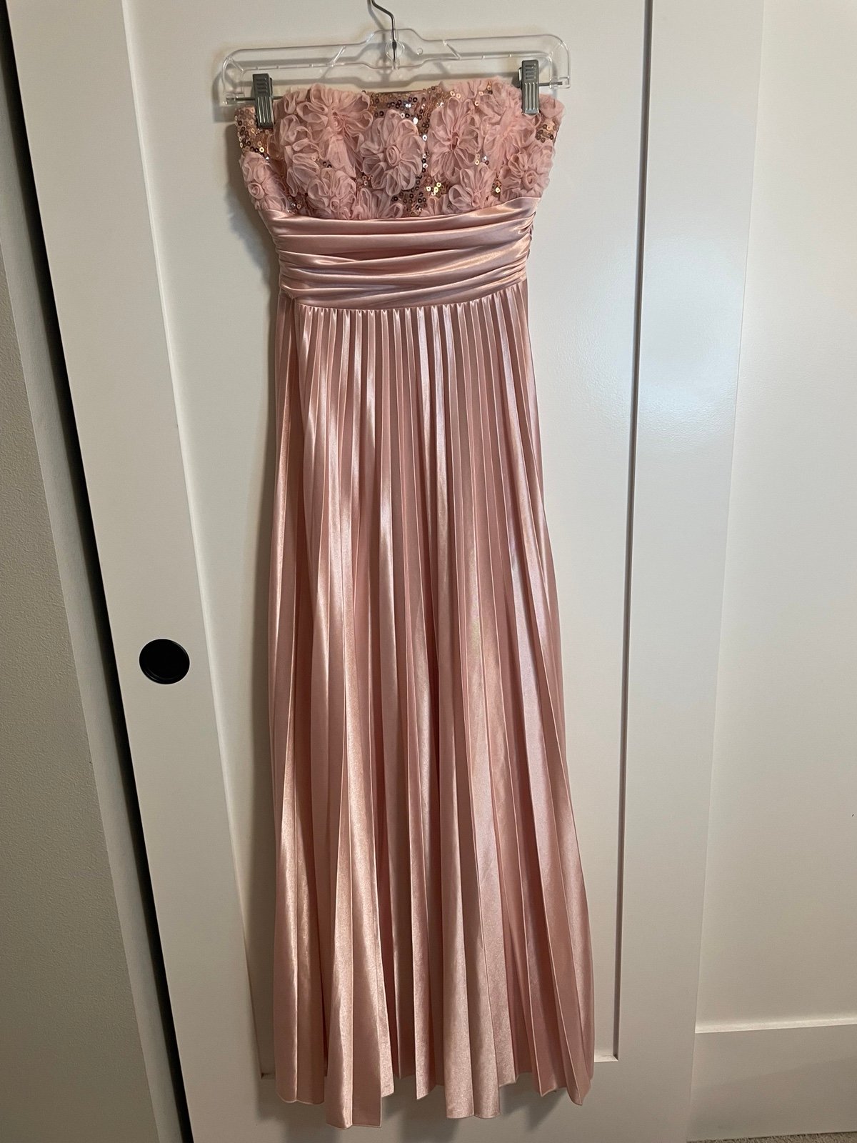 light pink speechless maxi prom dress