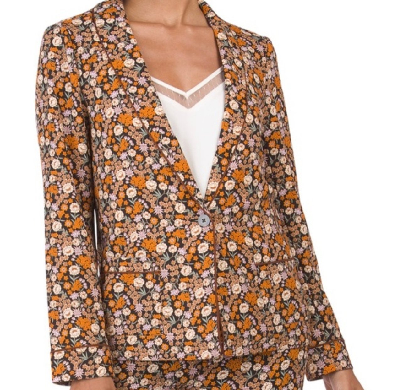 Scotch & Soda Floral Print Pyjama Blazer Multicolor Size XS Cottagecore NWOT