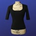 INC INTERNATIONAL CONCEPTS Pre-Owned Scoop Neck Knit Top, BLACK, Size S